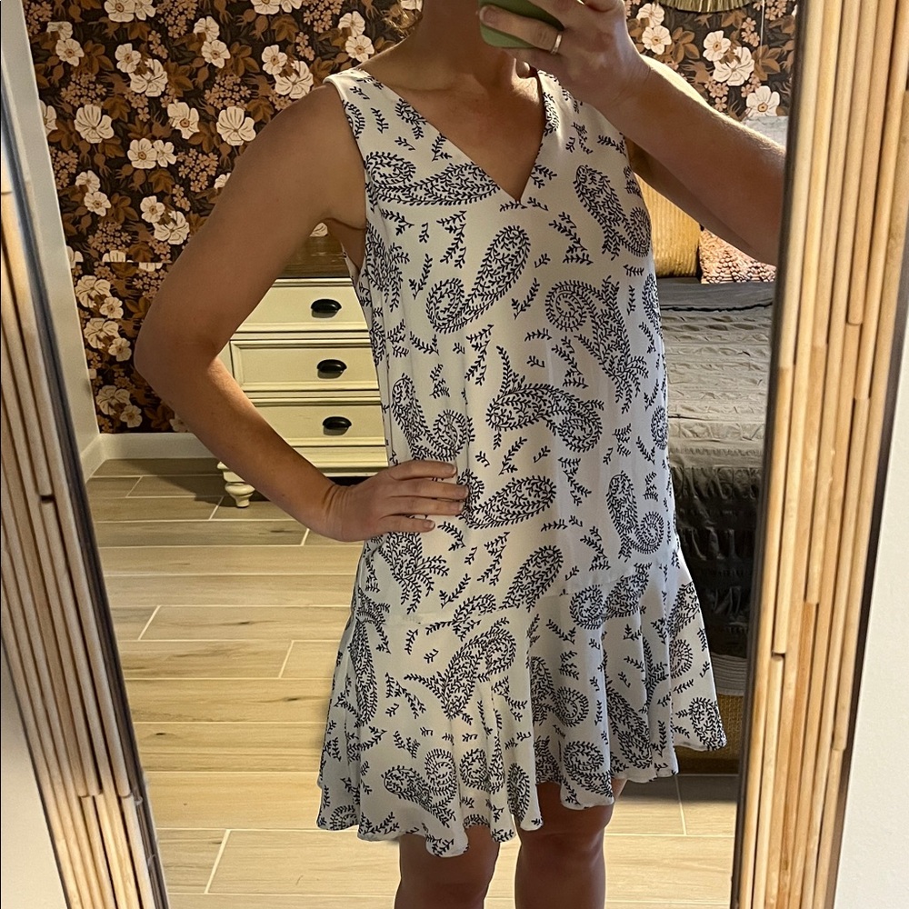 Banana Republic Navy and White Paisley Mini Dress